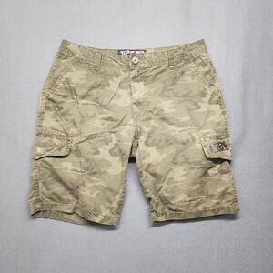 Ecko Unltd Shorts Mens Small Camo Cargo Khaki Green Cotton Outdoor Streetwear